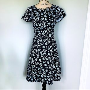 Draper James Floral Ponte A-Line Dress Blue